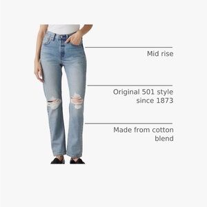 Levi's Women's Straight-Leg Distressed Jeans — Light Blue